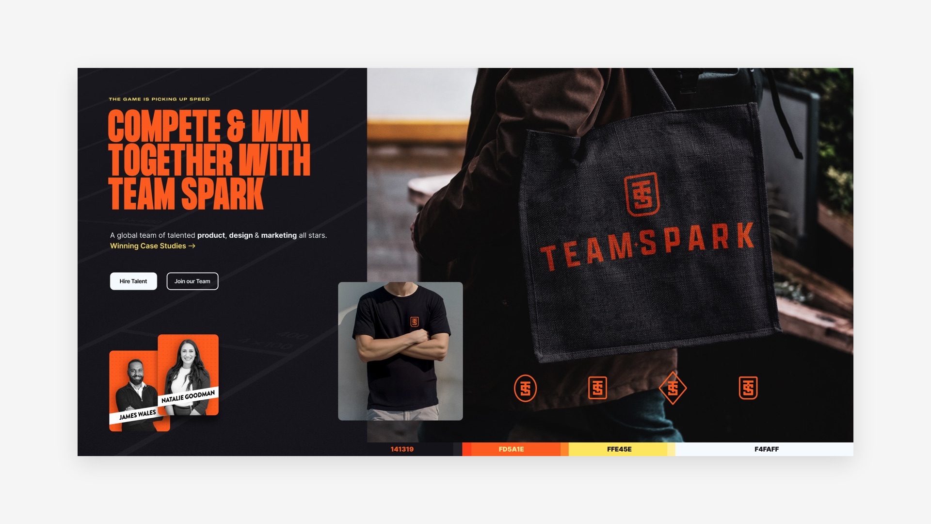 TeamSpark — A team-sport identity for a Web3 agency